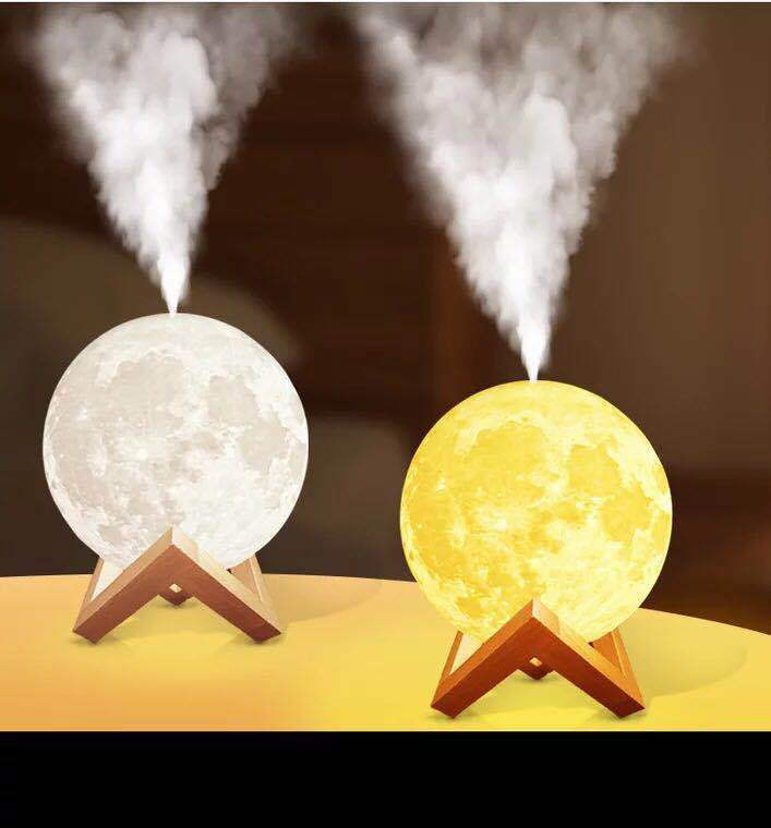 4U air humidifier Night Light Moon Humidifier - Adjustable Spray, Anti-Dry Protection, LED Colors