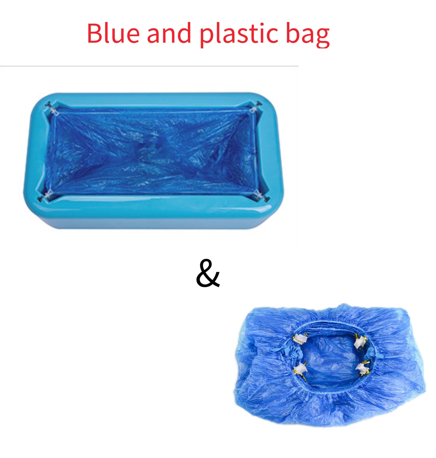 4U Bag Blue and Plastic bag Smart Overshoe Dispenser - Disposable Cover Machine for Clean Indoor Spaces