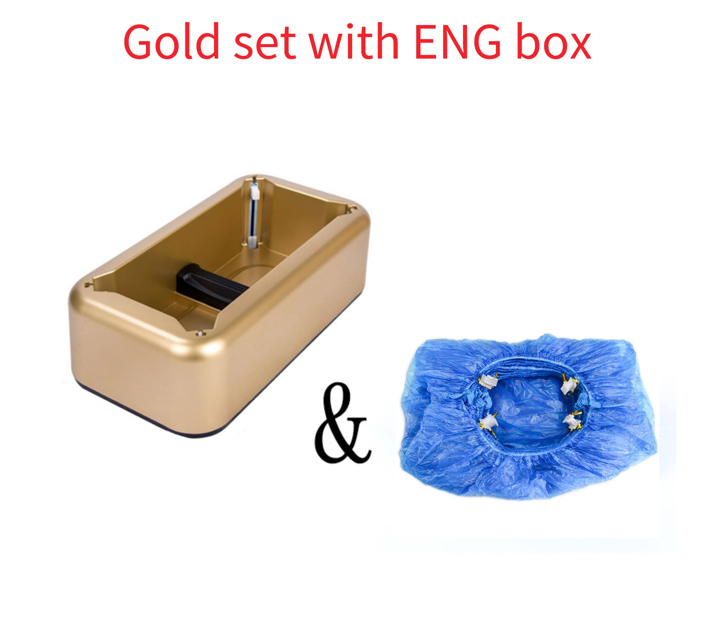 4U Bag Gold set with ENG box Smart Overshoe Dispenser - Disposable Cover Machine for Clean Indoor Spaces