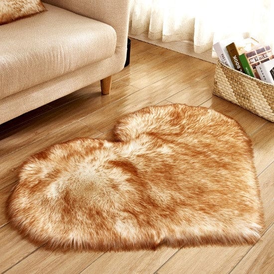 4U Bag Gold silver / L Fluffy Heart Shaped Rug - Plush, Non-Slip Mat for Sofa, Floor, and Bedroom Decor