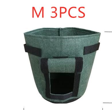 4U Bag Light gray3PCS / Medium Garden Plant Growth Bag - Breathable, Reusable Vegetable Grow Bag with Side Window