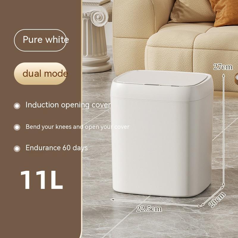 4U Bag Pure white battery version / 11L Automatic Smart Trash Can - Induction Sensor with Lid for Kitchen, Bedroom, and Living Room