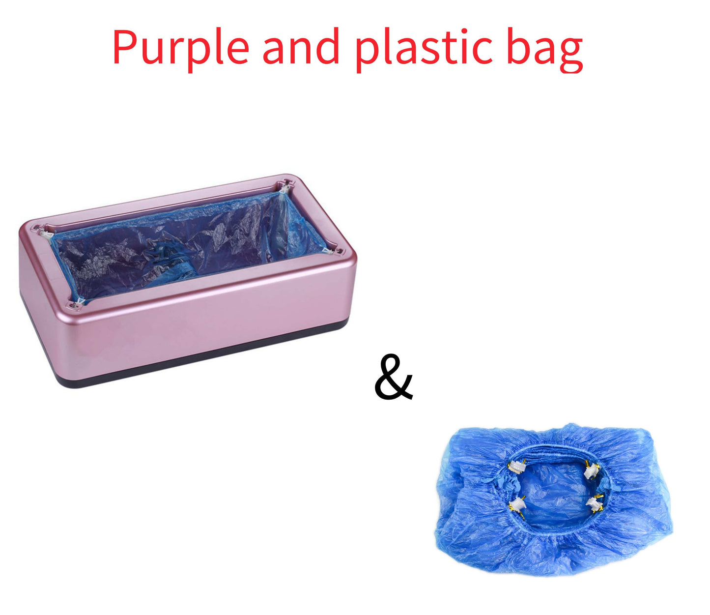 4U Bag Purple and Plastic bag Smart Overshoe Dispenser - Disposable Cover Machine for Clean Indoor Spaces