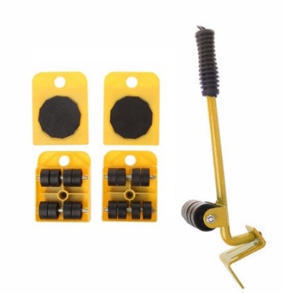 4U Bag Yellow Professional Furniture Moving Device - 5PCS Lifter Tool for Heavy Items