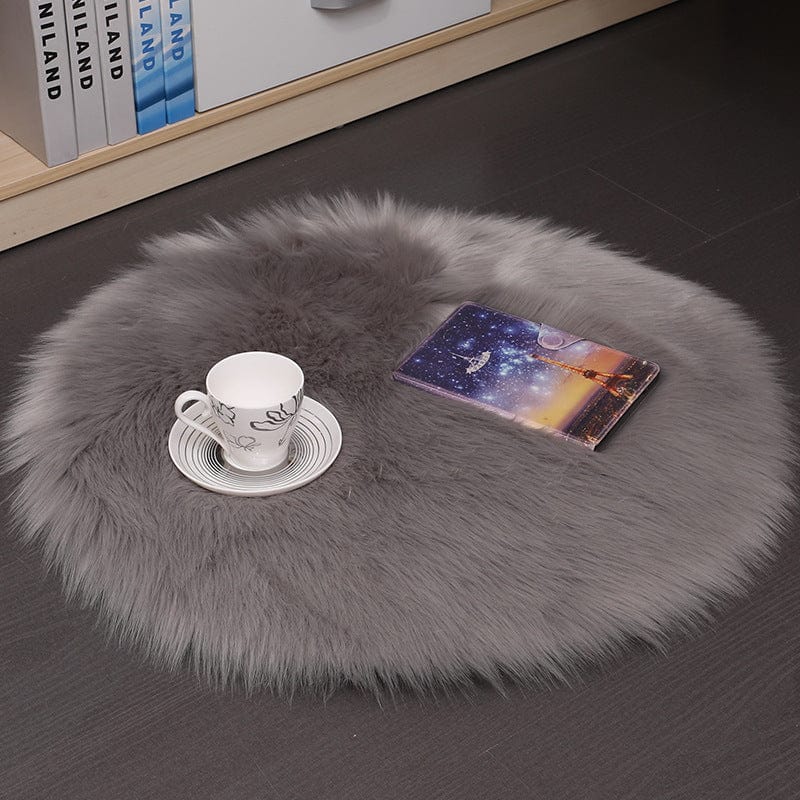 4U Bedroom Carpets Light gray / 35*35cm Luxurious Round Wool Floor Mat - Plush Carpet for Home Decor