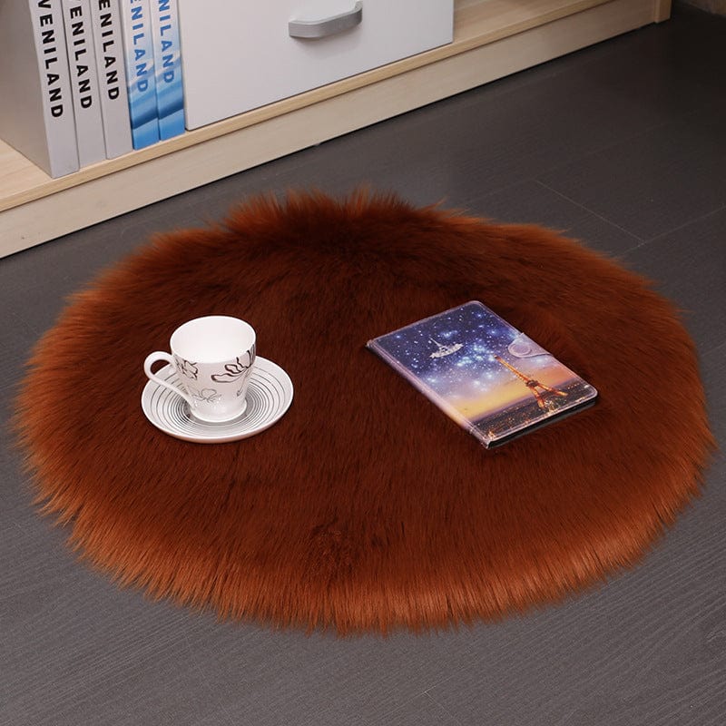 4U Bedroom Carpets Luxurious Round Wool Floor Mat - Plush Carpet for Home Decor