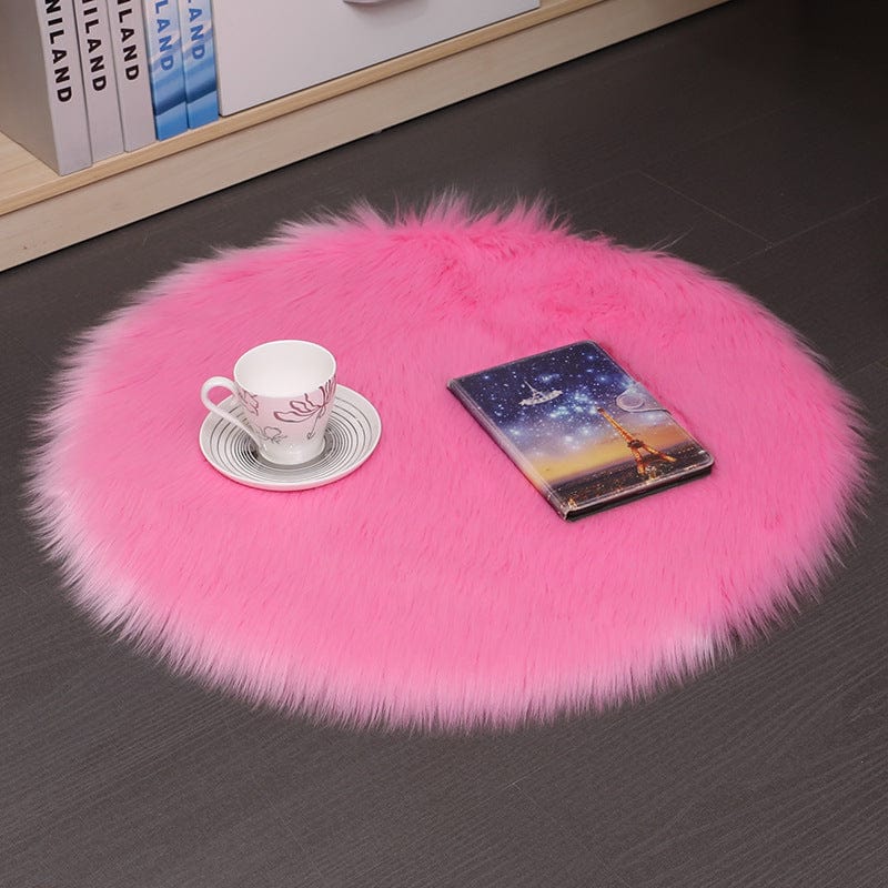 4U Bedroom Carpets Pink / 35*35cm Luxurious Round Wool Floor Mat - Plush Carpet for Home Decor