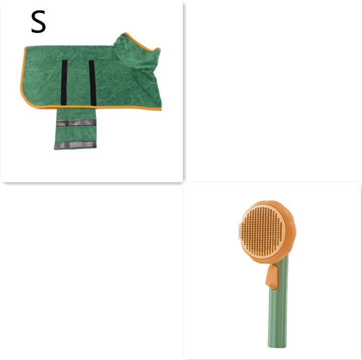 4U Cat Brush Green Green S Steel Wire Cat Brush - Self-Cleaning Comb for Shedding & Hair Removal