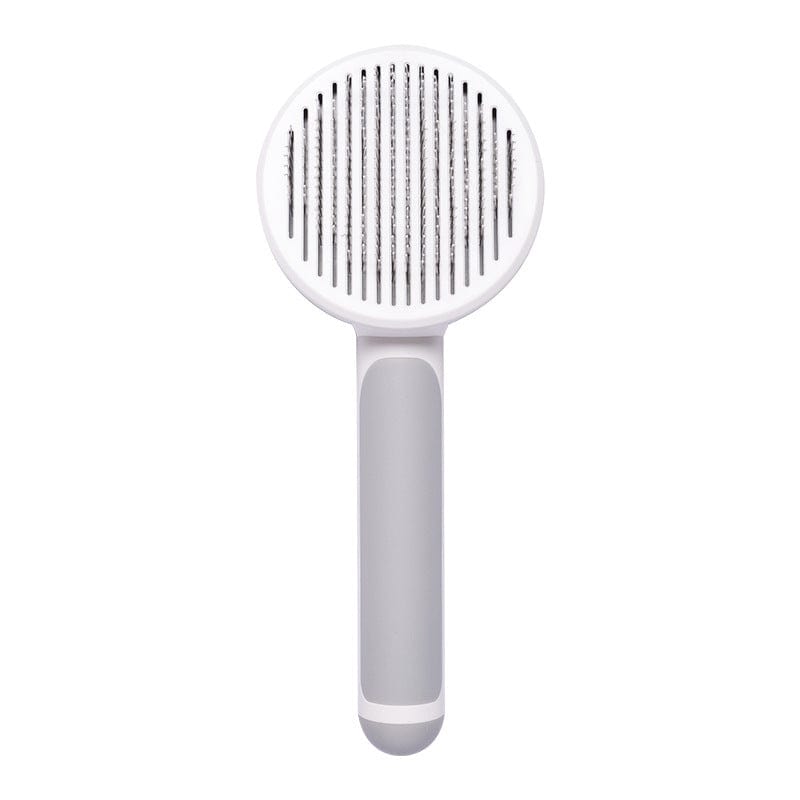 4U Cat Brush Grey Steel Wire Cat Brush - Self-Cleaning Comb for Shedding & Hair Removal