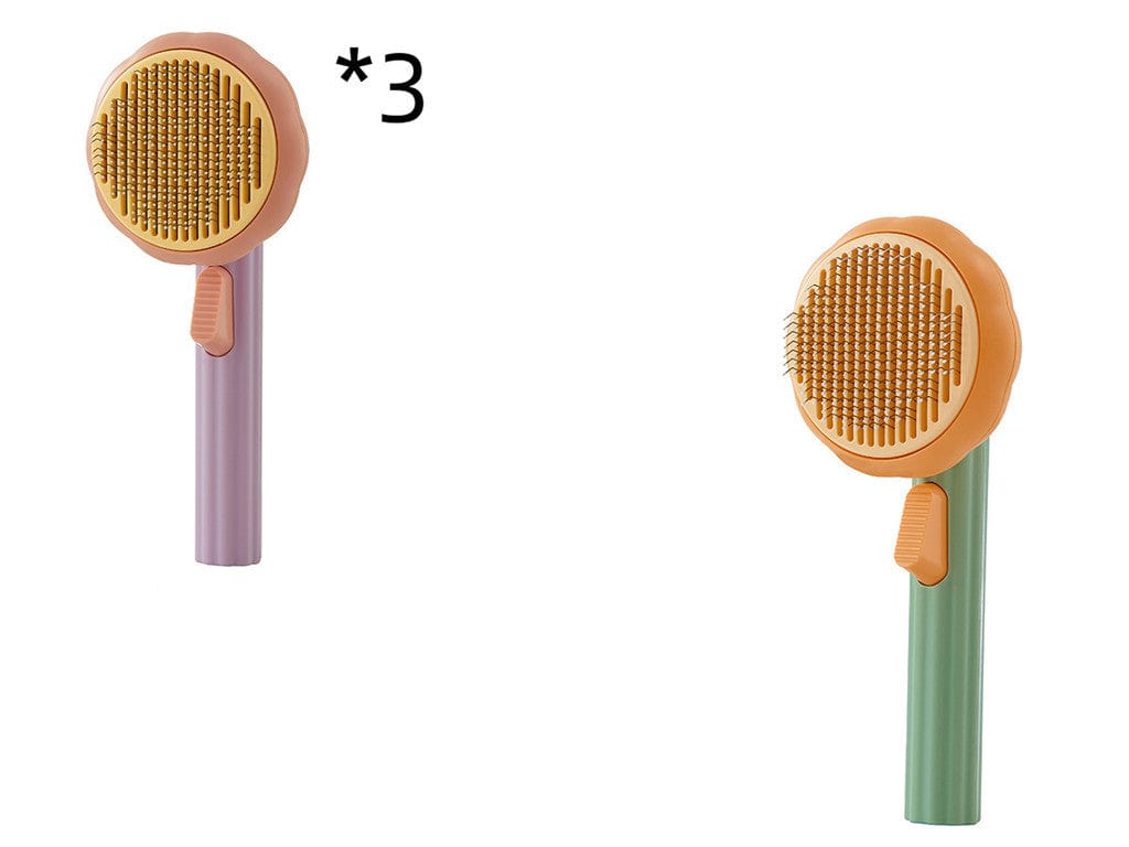 4U Cat Brush Set Steel Wire Cat Brush - Self-Cleaning Comb for Shedding & Hair Removal