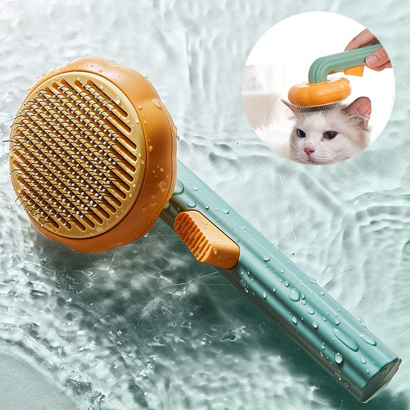 4U Cat Brush Steel Wire Cat Brush - Self-Cleaning Comb for Shedding & Hair Removal