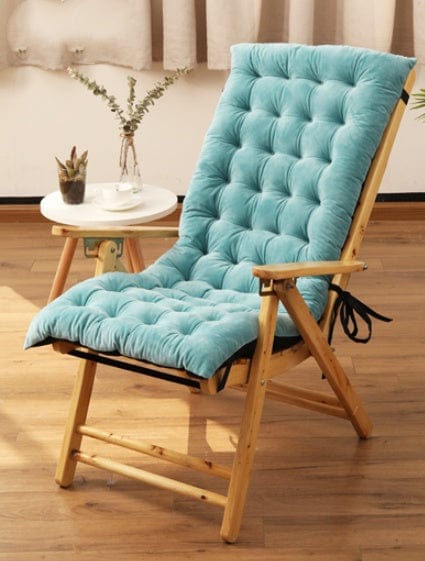 4U Chair Blue / Basic Fluffy Chair Cushion with Secure Elastic Straps - Comfortable, Non-Slip, and Durable