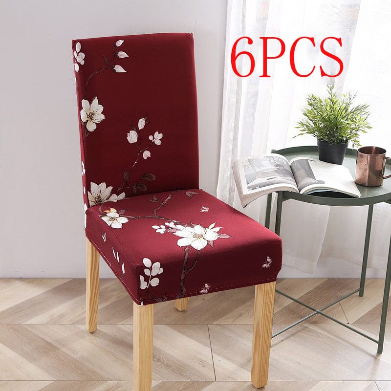 4U Chair D / 6PCS "Spandex Chair Covers – Elastic Slipcovers for Wedding, Banquet, and Dining Room Chairs"