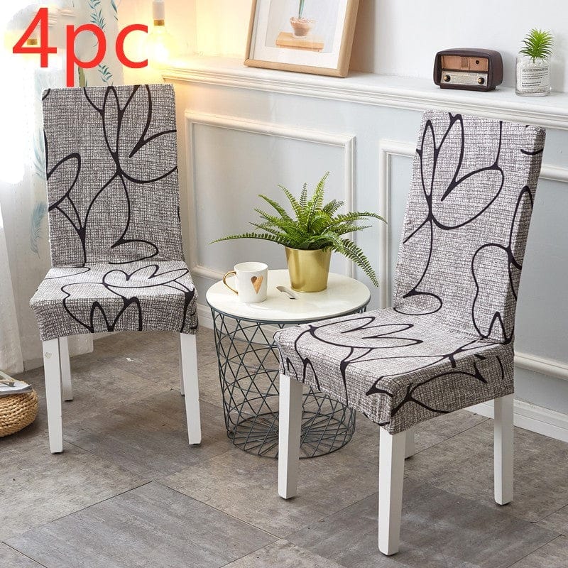 4U Chair E / Q4PC "Spandex Chair Covers – Elastic Slipcovers for Wedding, Banquet, and Dining Room Chairs"