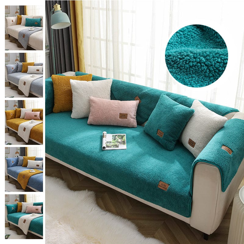 4U Couch Cover Smooth & Cozy Velvet Sofa Cover - Anti-Slip Winter Couch Protector for Living Rooms