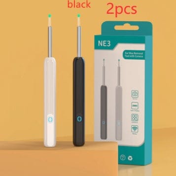 4U ear cleaning Black 2pcs / USB NE3 Ear Cleaning Kit - Wireless Otoscope with Camera & LED for iOS and Android Devices