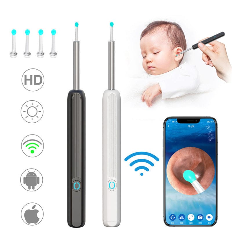 4U ear cleaning NE3 Ear Cleaning Kit - Wireless Otoscope with Camera & LED for iOS and Android Devices