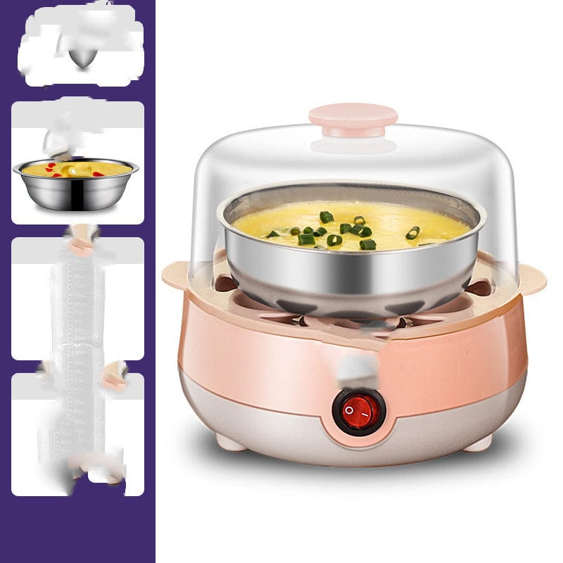 4U Egg Steamer C / 220V US Household Egg Steamer - Auto Shut-Off, Single & Double Layer Options