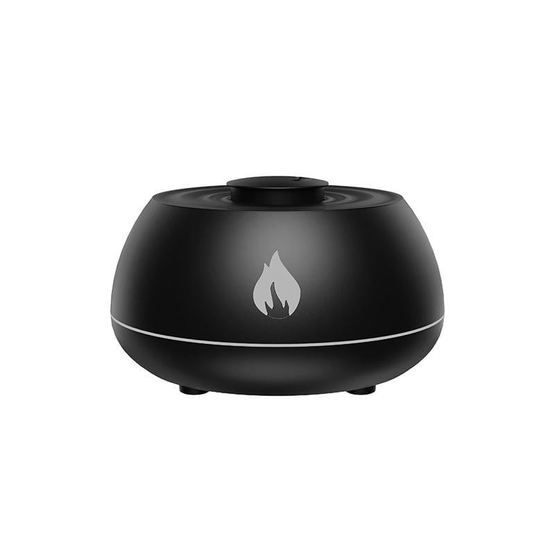 4U Flame Humidifier Black / USB Flame Effect Essential Oil Diffuser - 7 Color Lights, USB Humidifier for Home and Office