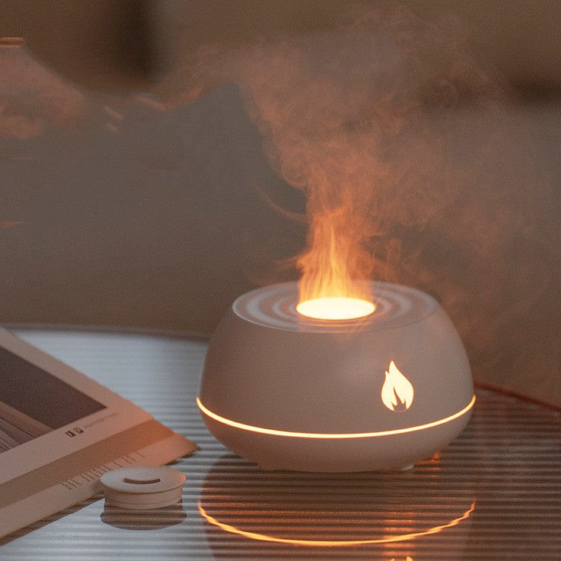 4U Flame Humidifier Flame Effect Essential Oil Diffuser - 7 Color Lights, USB Humidifier for Home and Office