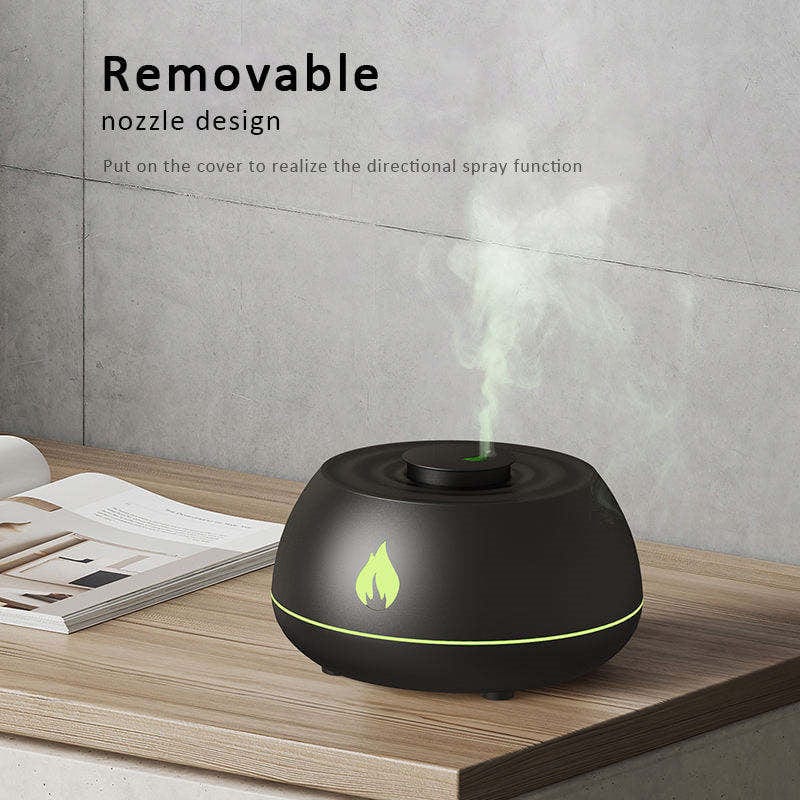 4U Flame Humidifier Flame Effect Essential Oil Diffuser - 7 Color Lights, USB Humidifier for Home and Office