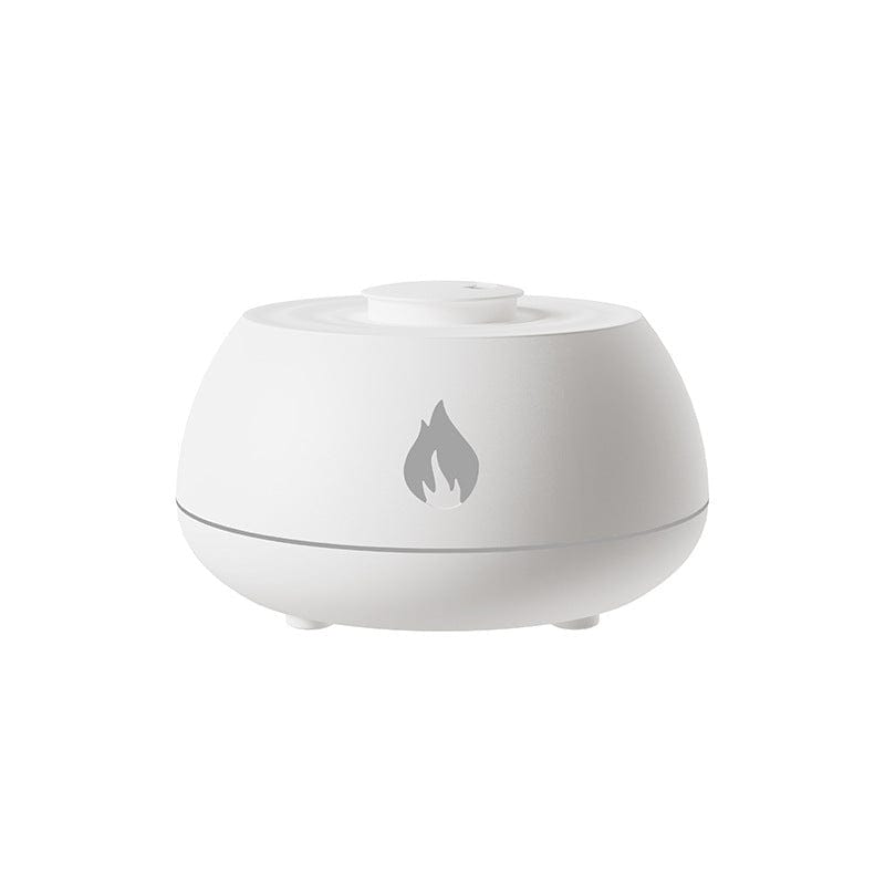 4U Flame Humidifier White / USB Flame Effect Essential Oil Diffuser - 7 Color Lights, USB Humidifier for Home and Office