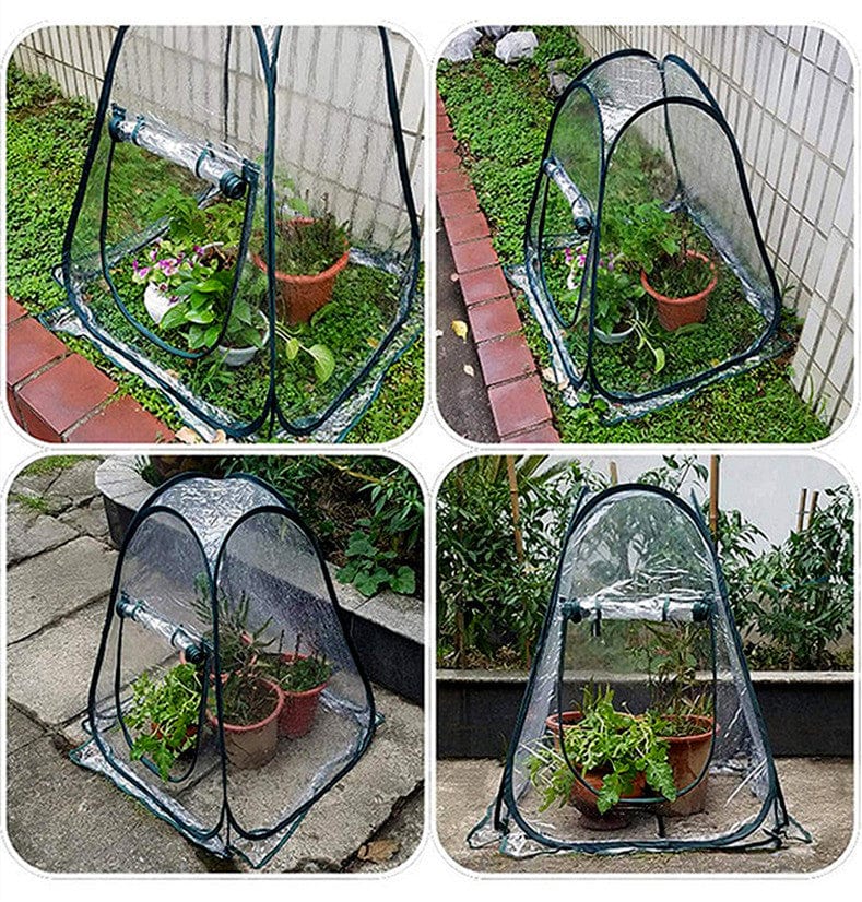 4U Garden Plants Transparent Garden Plants Antifreeze Greenhouse - PVC Heat Retention Tent with Ground Nails