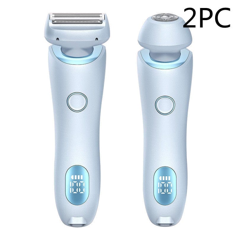 4U Hair Removal Blue 2PC / USB Electric Hair Removal Epilator - 2-in-1 USB Rechargeable Trimmer for Women’s Body Shaving