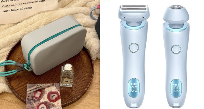 4U Hair Removal Blue and Lake Green   set / USB Electric Hair Removal Epilator - 2-in-1 USB Rechargeable Trimmer for Women’s Body Shaving