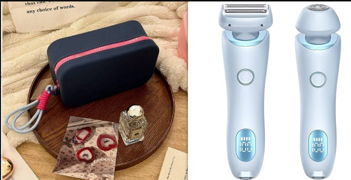 4U Hair Removal Blue and Rose Pink   set / USB Electric Hair Removal Epilator - 2-in-1 USB Rechargeable Trimmer for Women’s Body Shaving