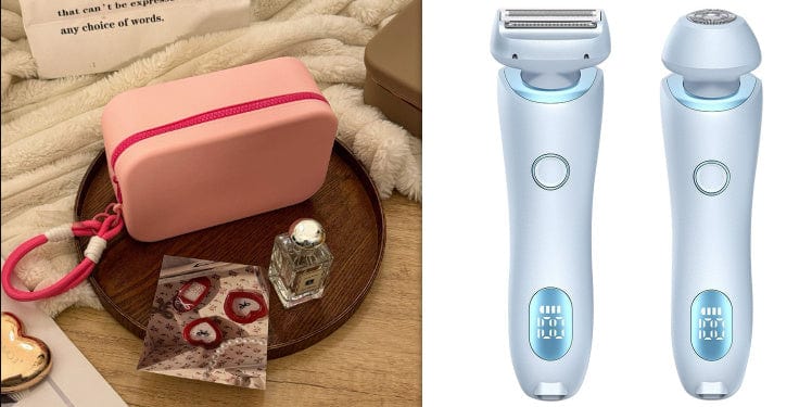 4U Hair Removal Blue and Rouge Gouache    set / USB Electric Hair Removal Epilator - 2-in-1 USB Rechargeable Trimmer for Women’s Body Shaving