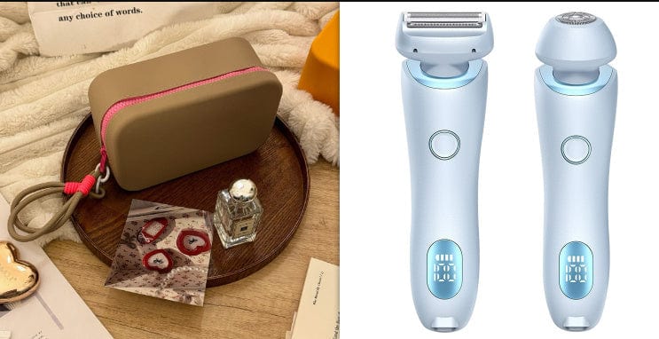 4U Hair Removal Blue andKhaki Rose Red  set / USB Electric Hair Removal Epilator - 2-in-1 USB Rechargeable Trimmer for Women’s Body Shaving