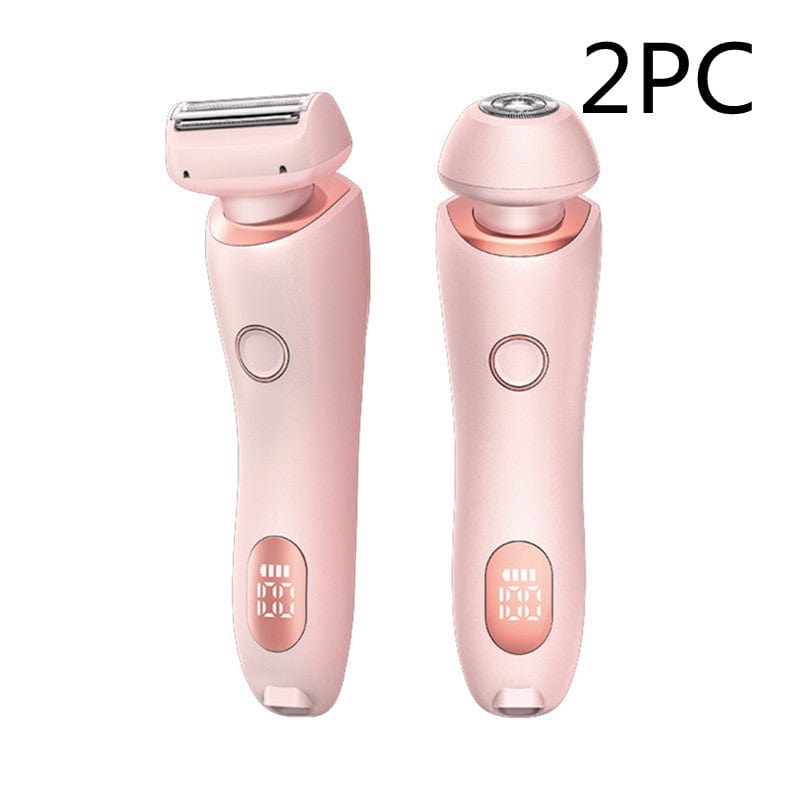 4U Hair Removal Pink 2PC / USB Electric Hair Removal Epilator - 2-in-1 USB Rechargeable Trimmer for Women’s Body Shaving