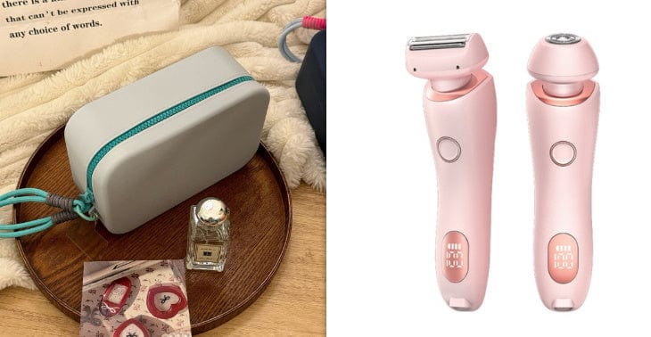 4U Hair Removal Pink and Lake Green set / USB Electric Hair Removal Epilator - 2-in-1 USB Rechargeable Trimmer for Women’s Body Shaving