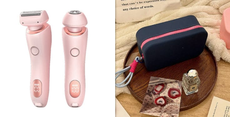 4U Hair Removal Pink and Rose Pink set / USB Electric Hair Removal Epilator - 2-in-1 USB Rechargeable Trimmer for Women’s Body Shaving