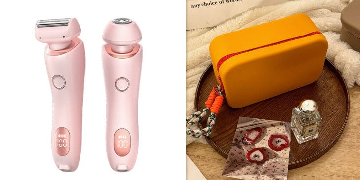 4U Hair Removal Pink and Sweet Red set / USB Electric Hair Removal Epilator - 2-in-1 USB Rechargeable Trimmer for Women’s Body Shaving