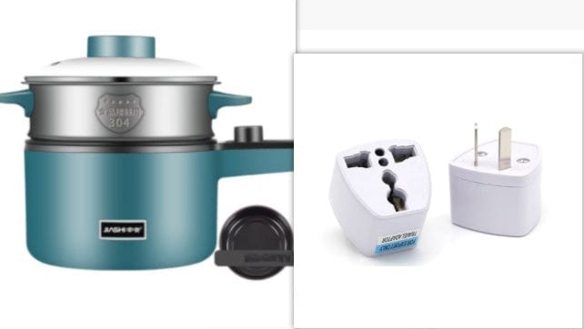 4U Kitchen Scrub Nordic green Set meal. / AU. Home Electric Pot - Portable 1.2L Mini Cooking Pot for Noodles and More