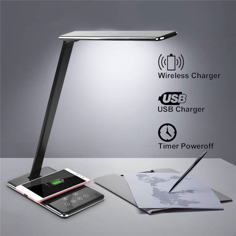 4U LED Huawei Apple Wireless Charging Desk Lamp LED Eye Protection Desk Lamp Bedside Folding