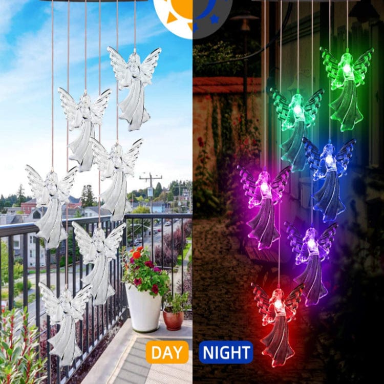 4U Light Angel / Black shell lamp holder "Luminous Breeze: Hummingbird & Butterfly Chime"