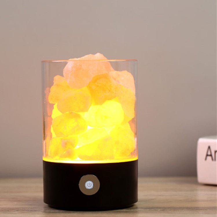 4U Light Black USB Crystal Light Himalayan Salt LED Lamp