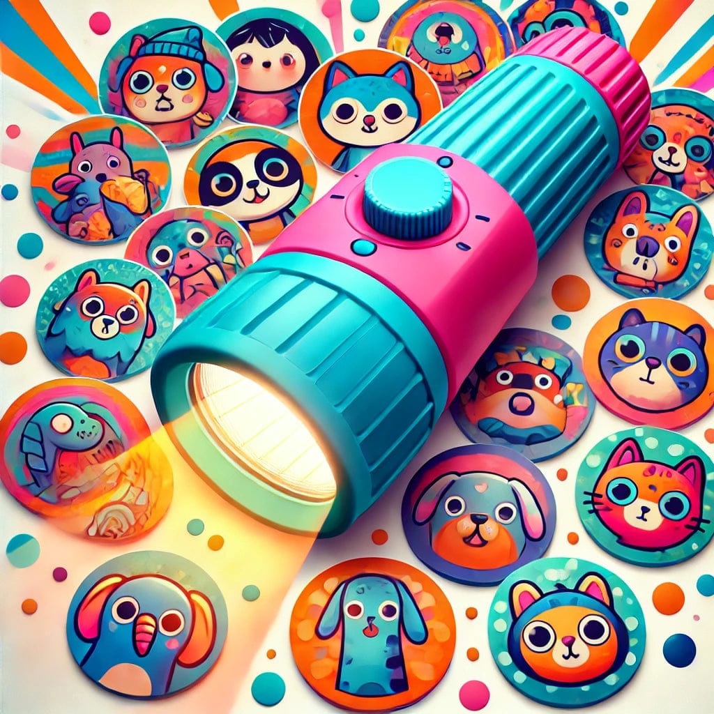 4U Light Fantasy Flicker: Cartoon Projector Flashlight for Kids