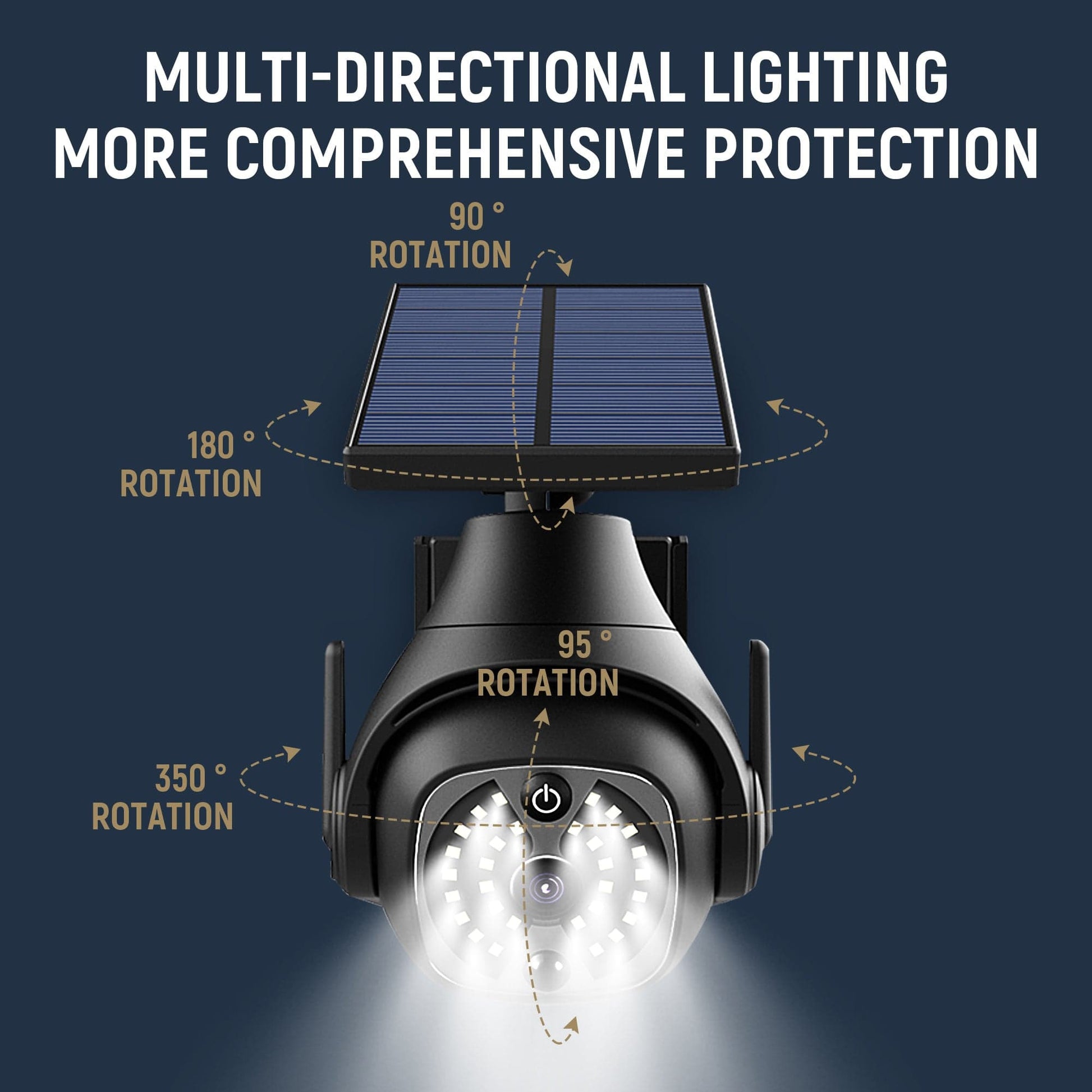 4U Light K23A solar panels can rotate "Outdoor Solar-Powered Wall & Balcony Lights – Motion Detection"