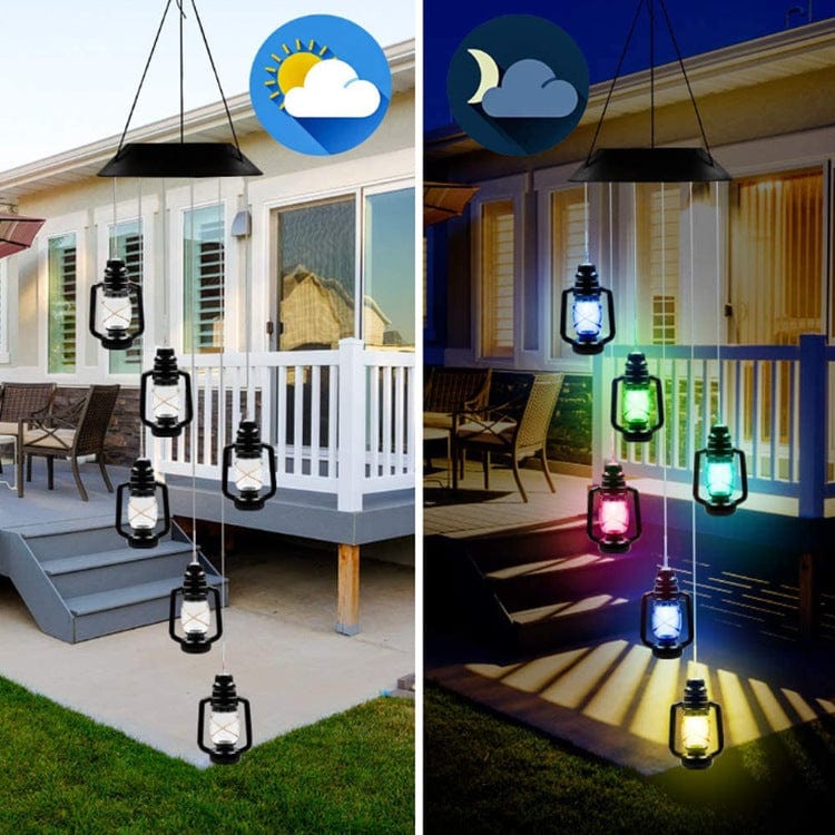 4U Light Kerosene lamp / Black shell lamp holder "Luminous Breeze: Hummingbird & Butterfly Chime"