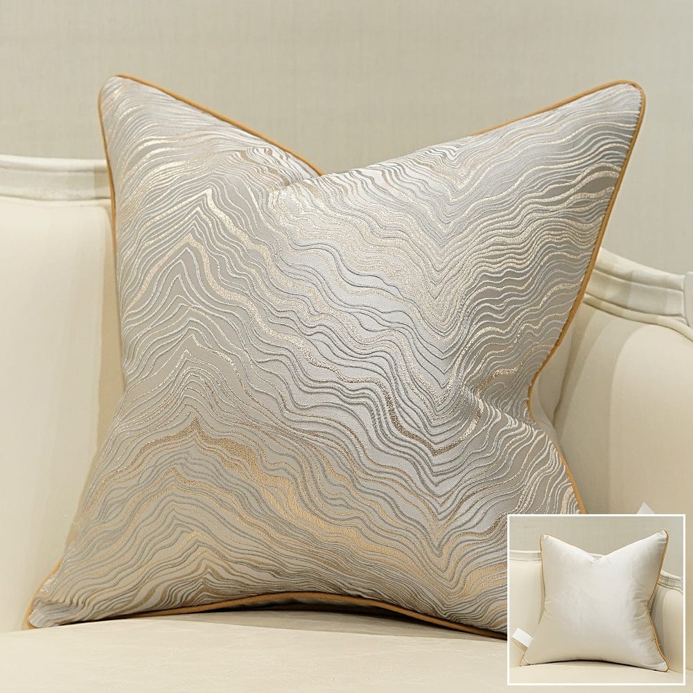 4U Light Luxury Cushion Ripple grey / 30X50CM "Light Luxury Cushion – European-Inspired Sofa Pillow with Core | Perfect for Living Room Decor"