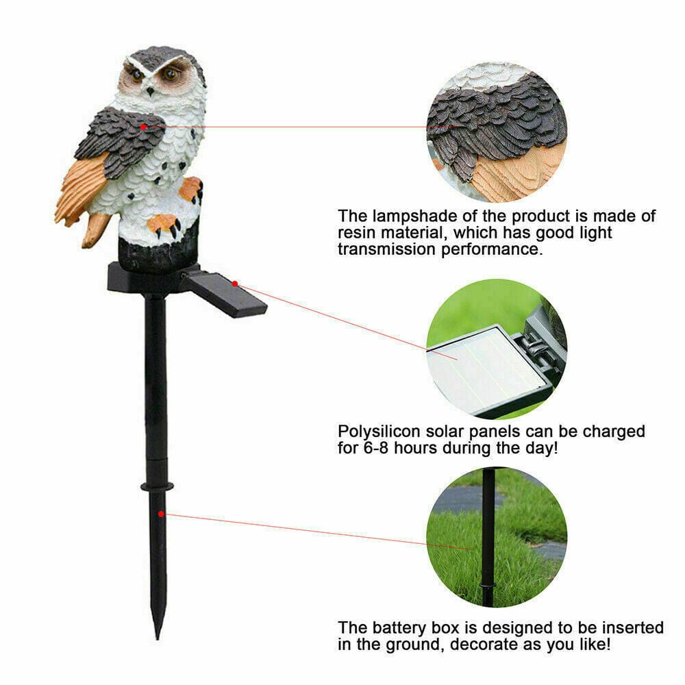 4U Light "Outdoor Solar Landscape Lamp – Owl & Parrot Edition"