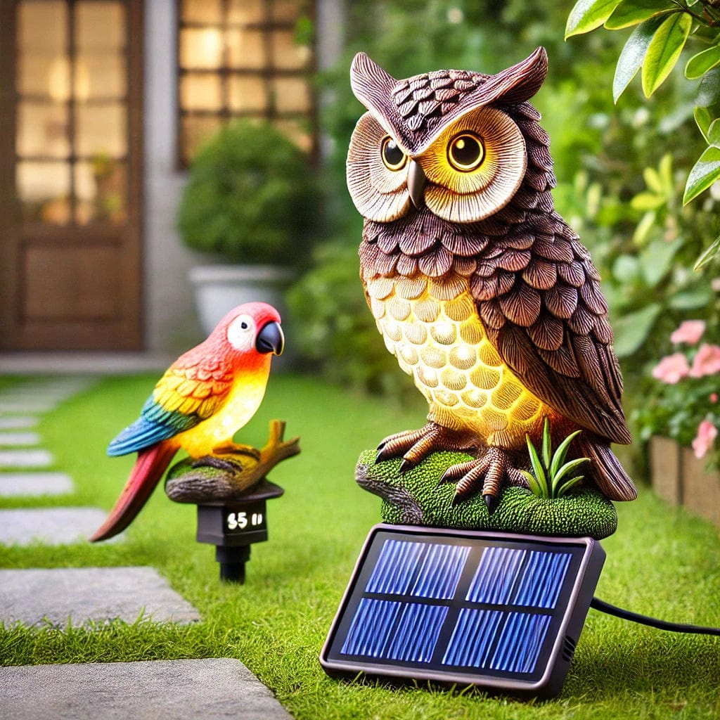 4U Light "Outdoor Solar Landscape Lamp – Owl & Parrot Edition"