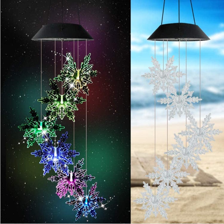 4U Light Snowflake / Black shell lamp holder "Luminous Breeze: Hummingbird & Butterfly Chime"