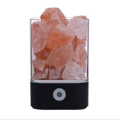 4U Light Square black USB Crystal Light Himalayan Salt LED Lamp