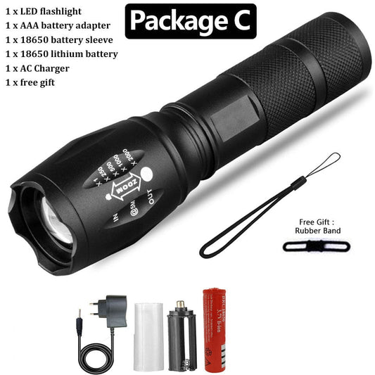 4U Light Strong Light Flashlight Special Forces Rechargeable Home Self-Defense Waterproof Riding Mini Camping Premium Super Bright Flashlight