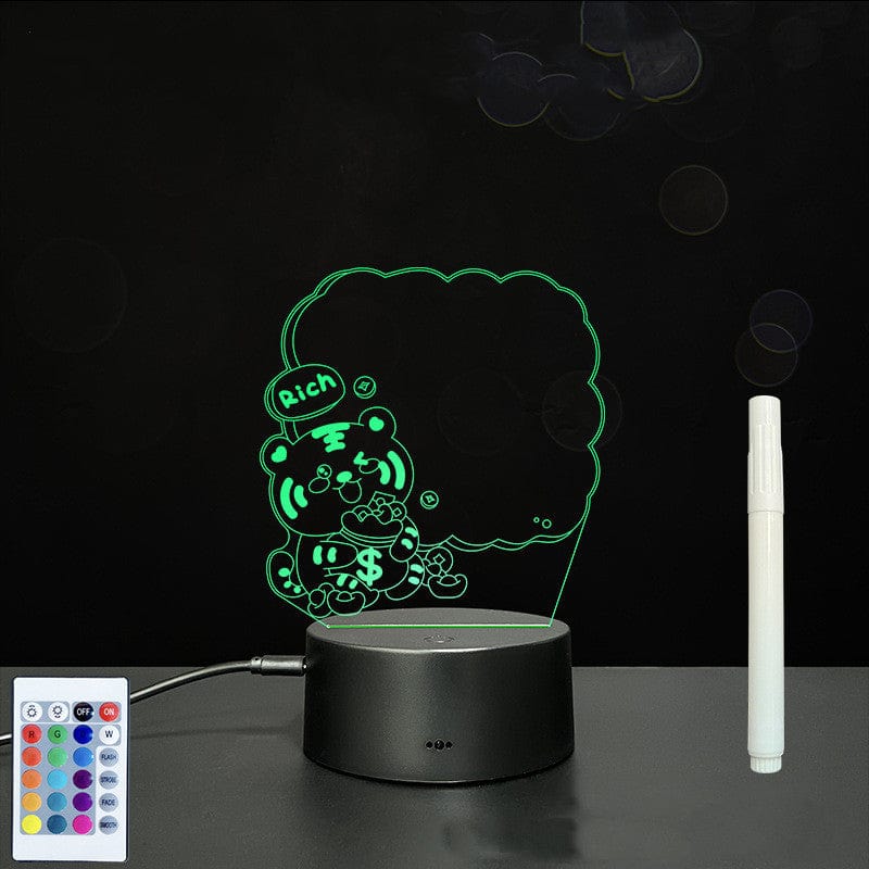 4U Light Style9 / Black B 3D Acrylic Board Handwriting Message Board LED Light